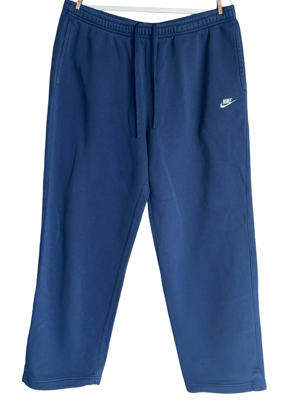 Nike Men’s Blue Fleece Joggers with White Swoosh
